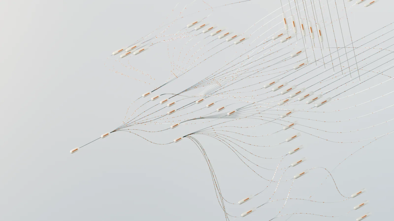 Illustration of a neural network being compressed into smaller bits